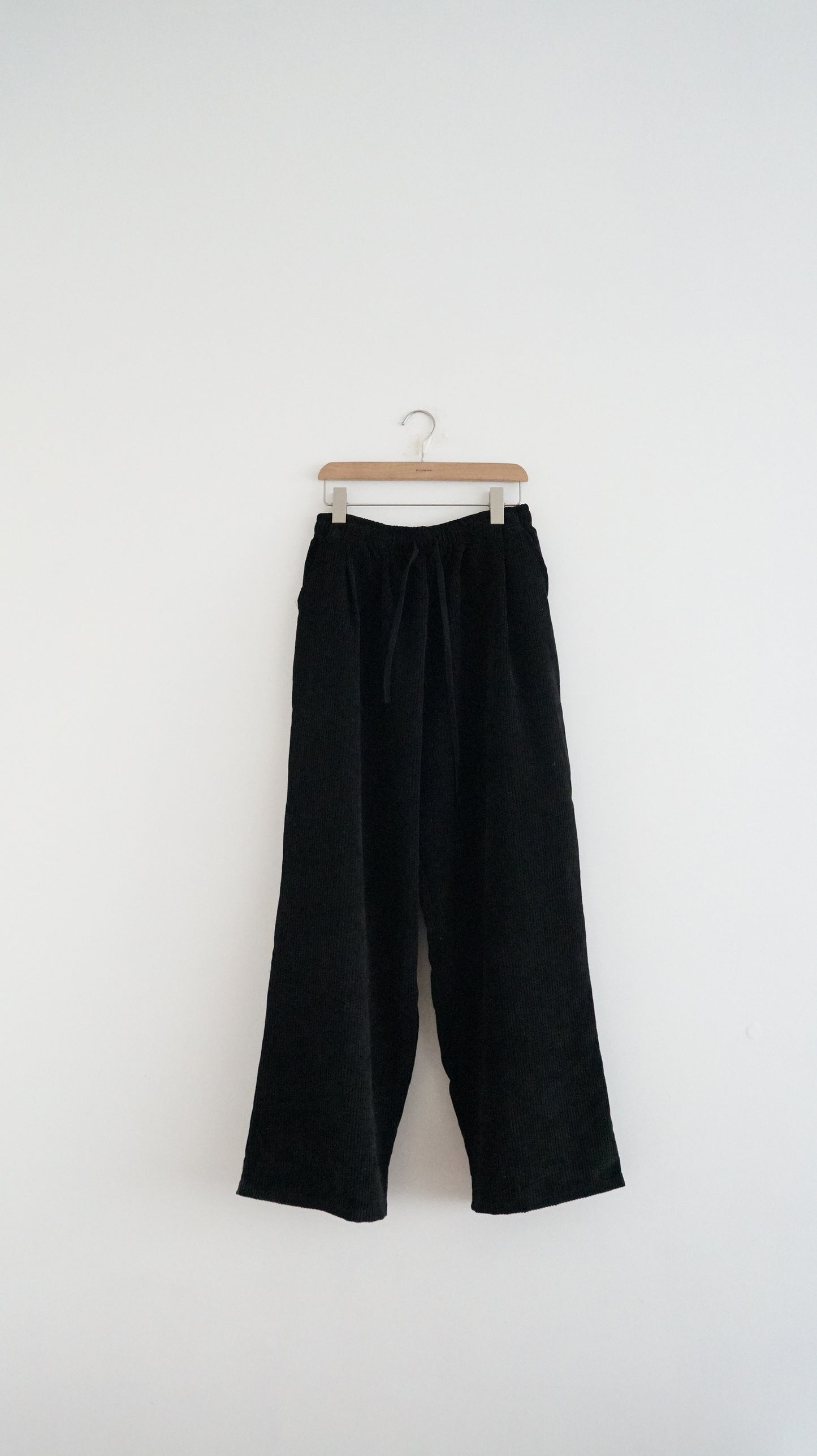 cozy corduroy wide pants in black ( pre-order )