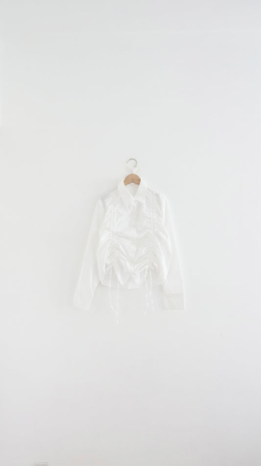 ribbon shirt in white