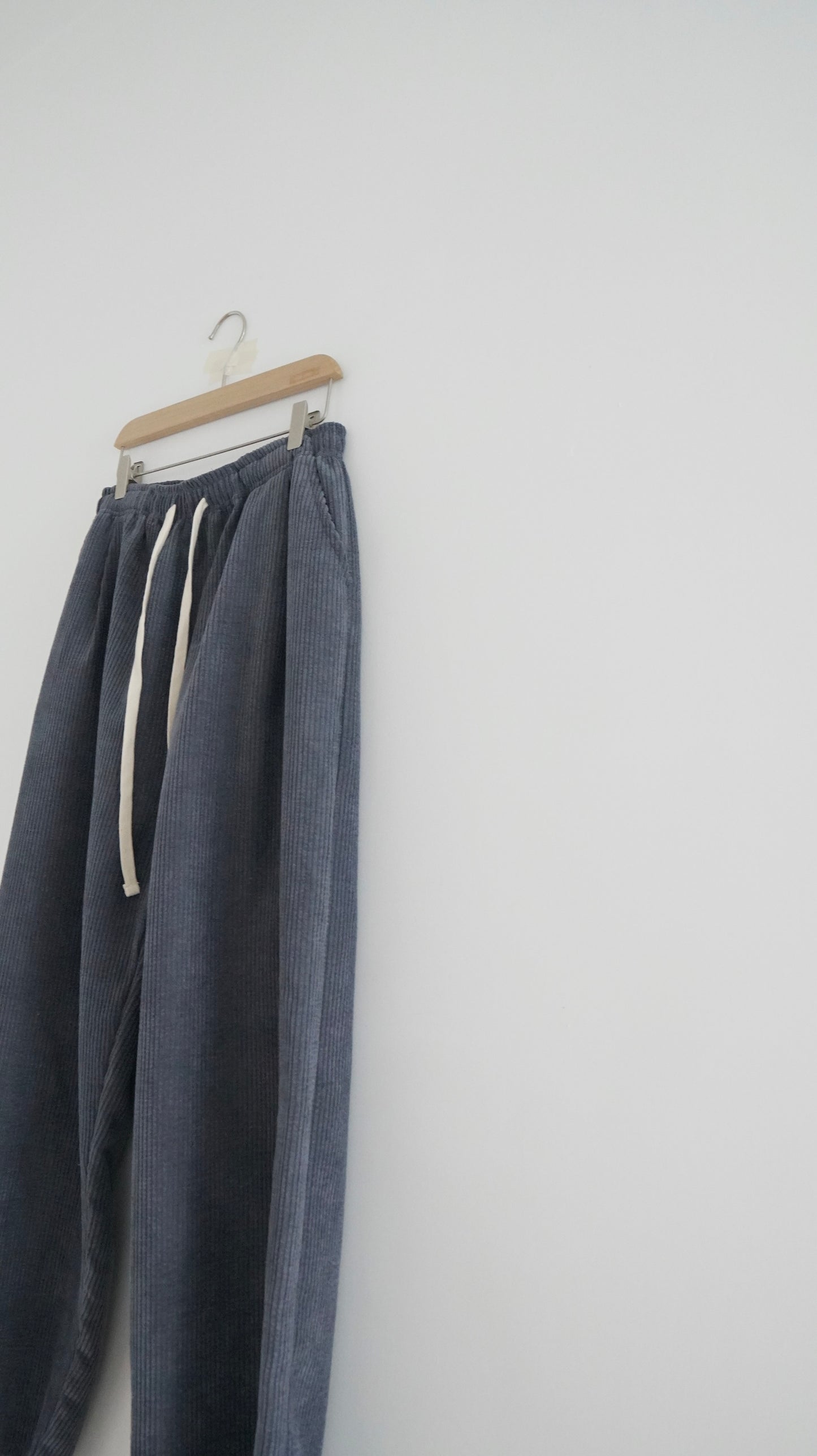 cozy corduroy wide pants in yale blue ( pre-order )