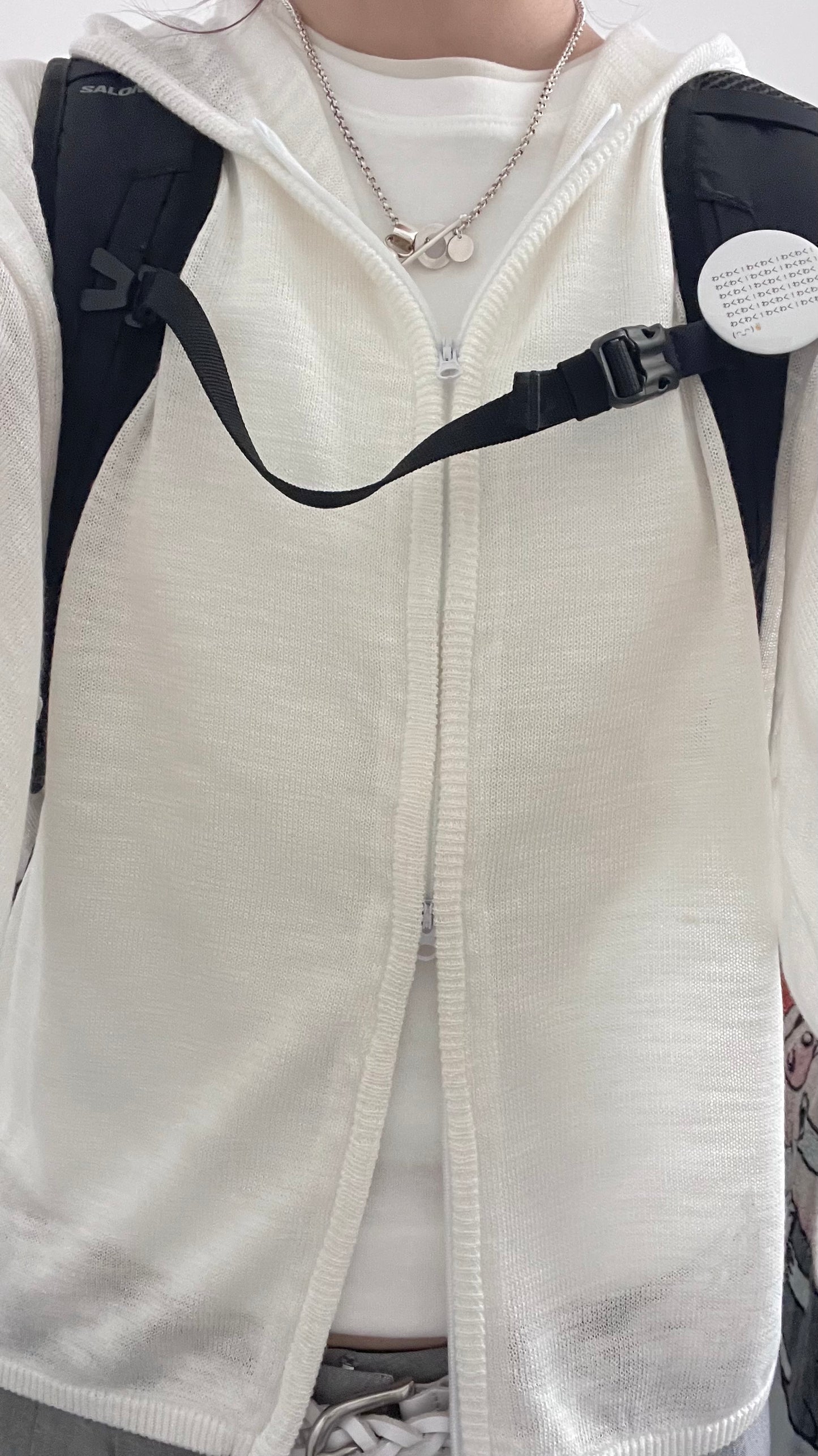 lucca linen blend sheer knit hoodie in white (pre-order)