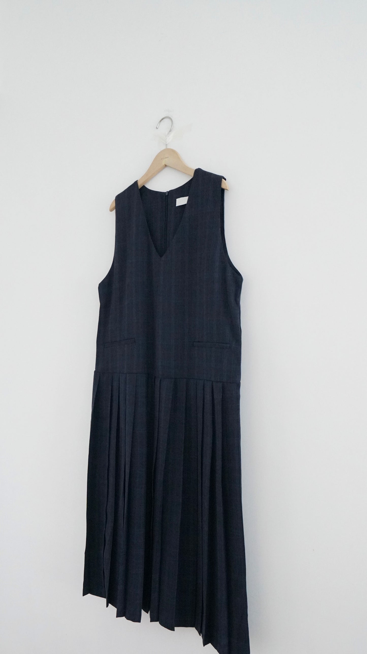 high-end checked dress in navy ( pre-order )