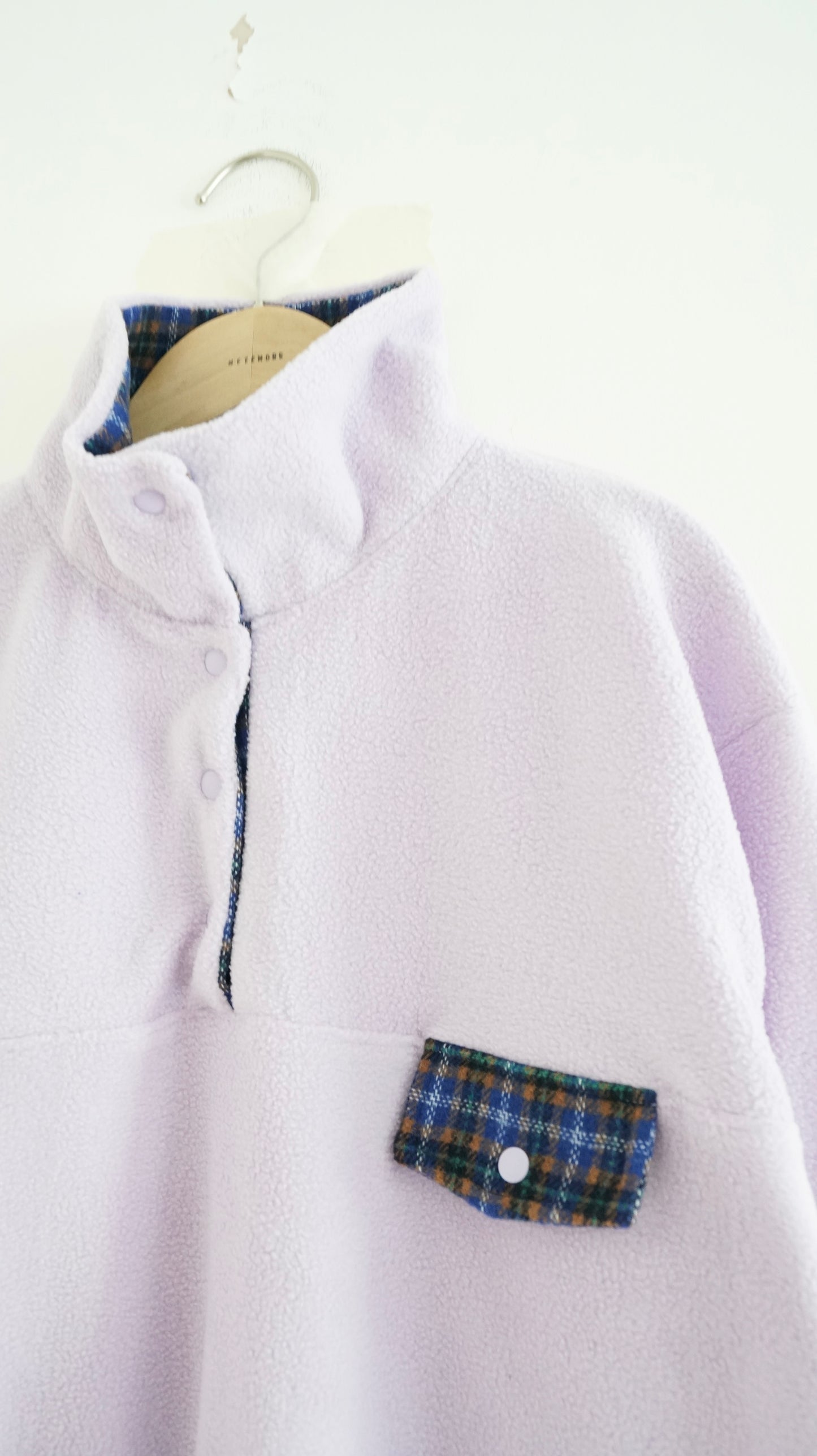 patchwork turtleneck sweater in grayish lavender (pre-order)