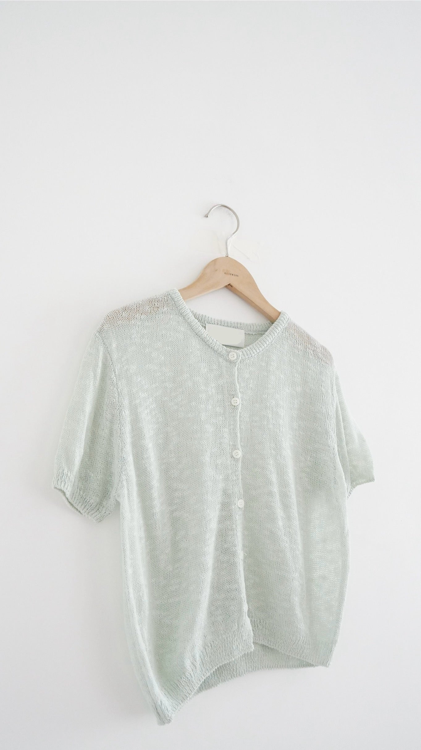 sheer short sleeve cardigan in mint (pre-order)