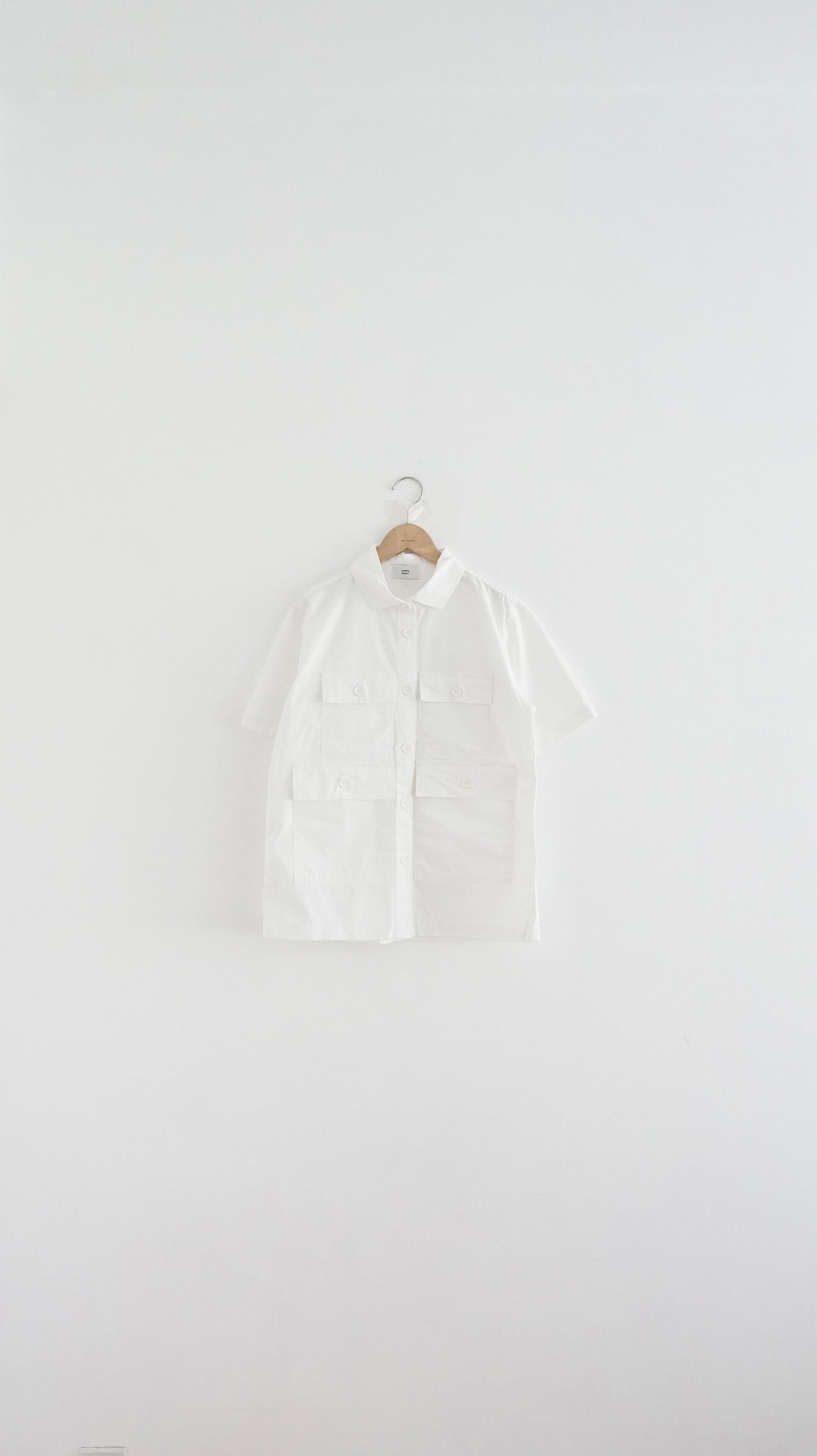 pocket worker shirt in white