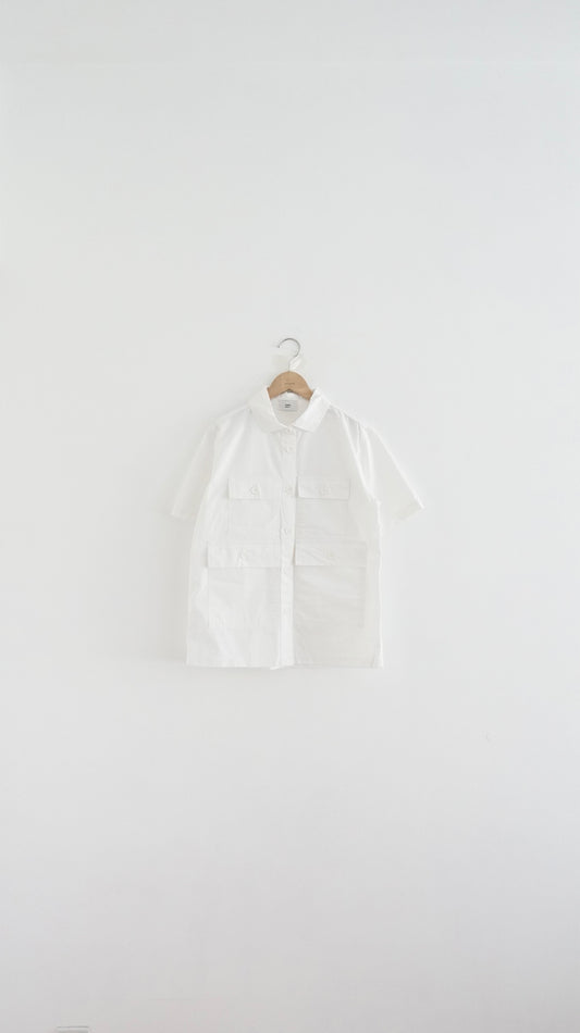 pocket worker shirt in white