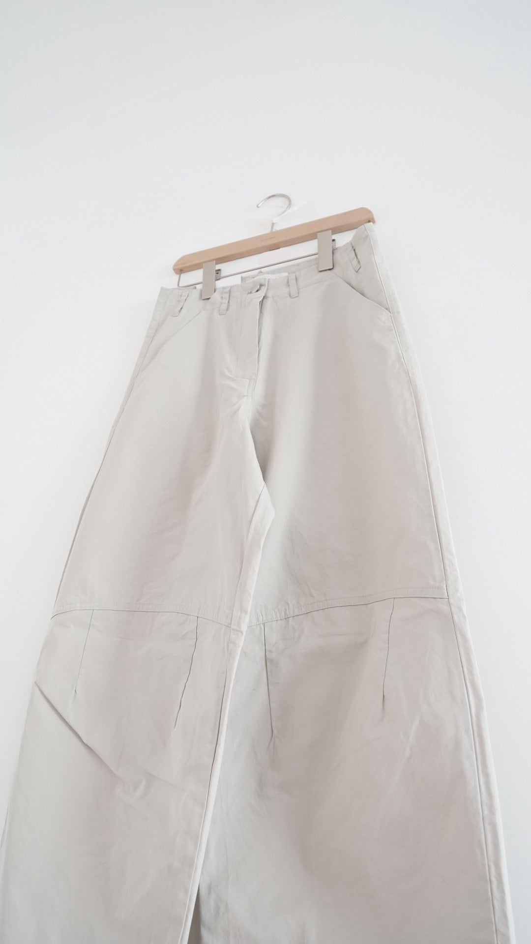 gemma barrel-leg pants in beige (pre-order)
