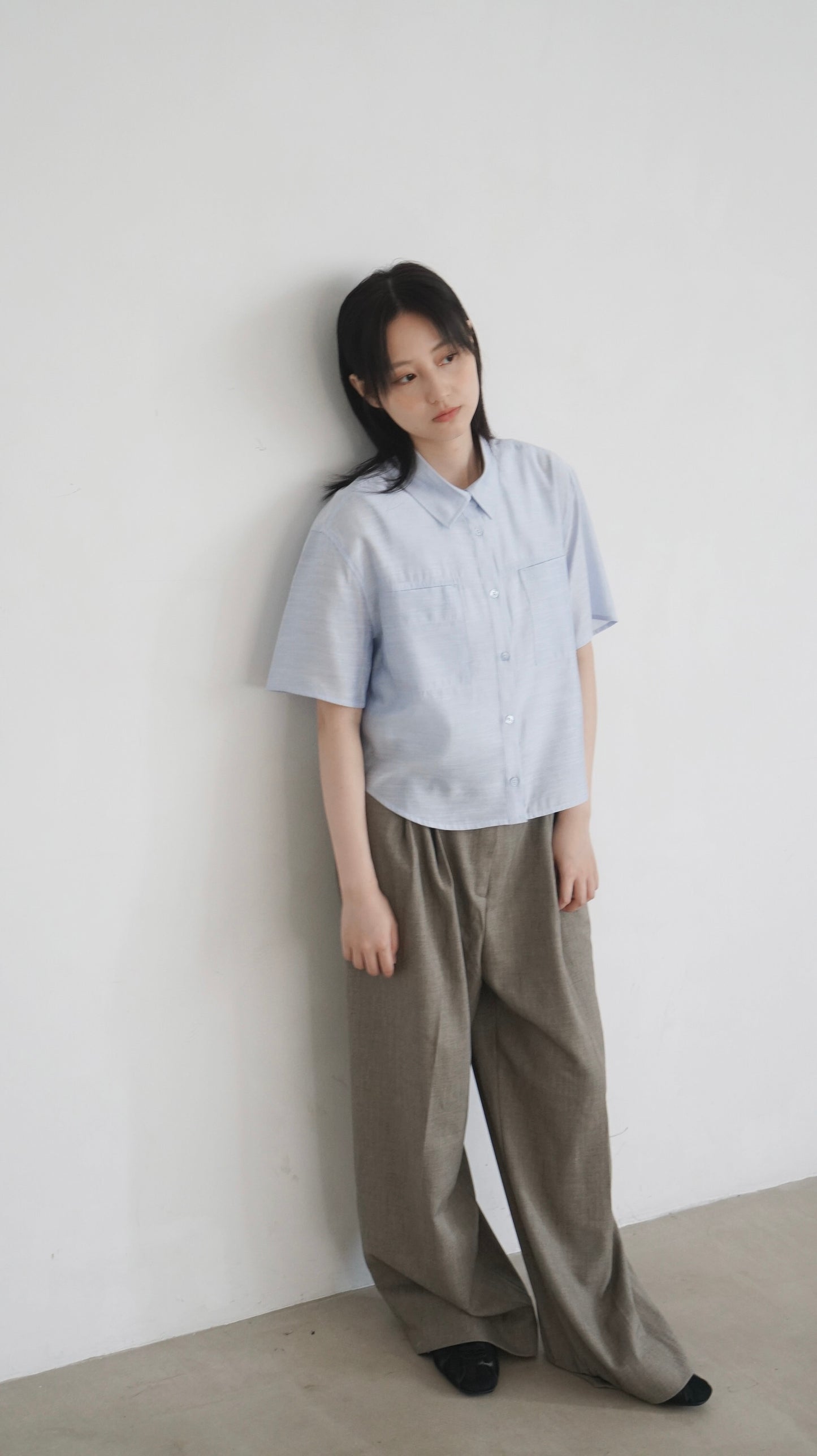 airy rayon shirt in sora (pre-order)