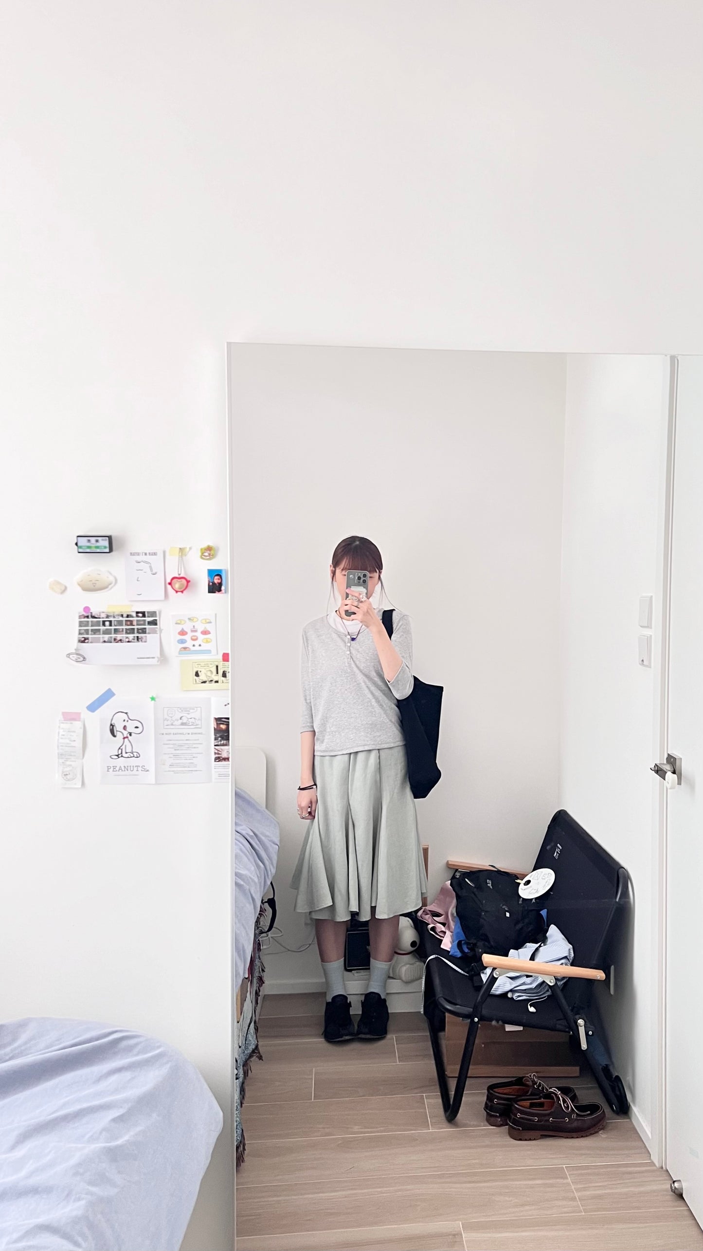 belle panelled flare midi skirt in mint (pre-order)