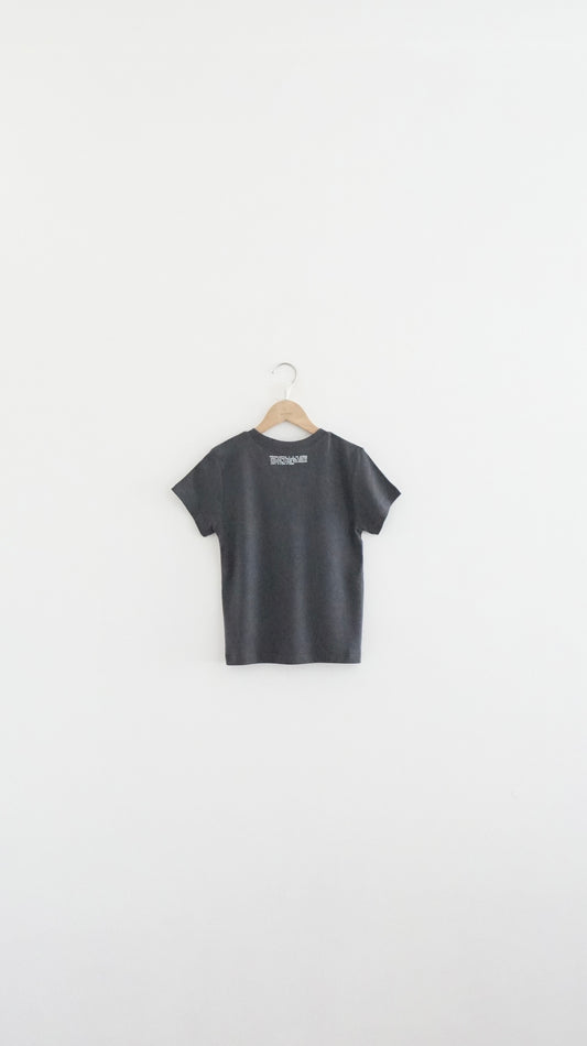 whisper print tee in charcoal (pre-order)