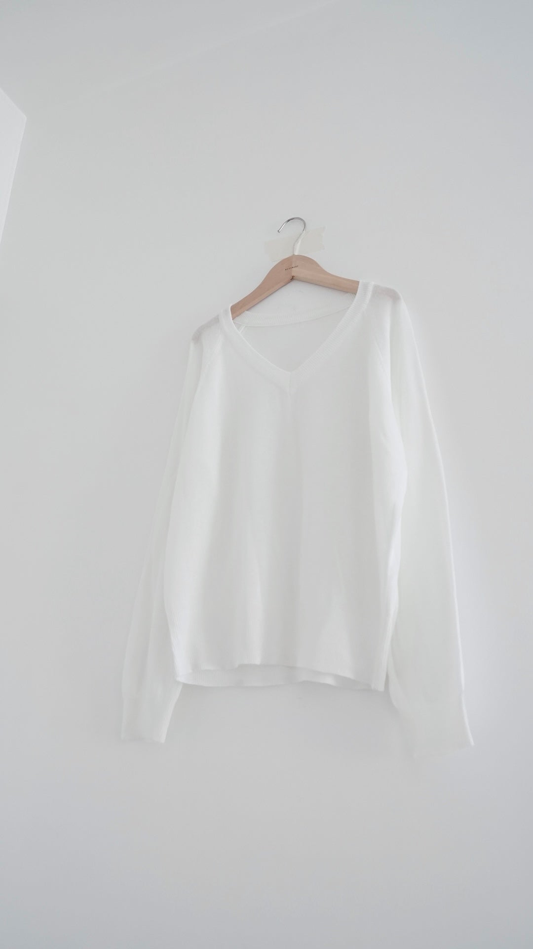 elian classic v-neck summer sheer sweater in white (pre-order)