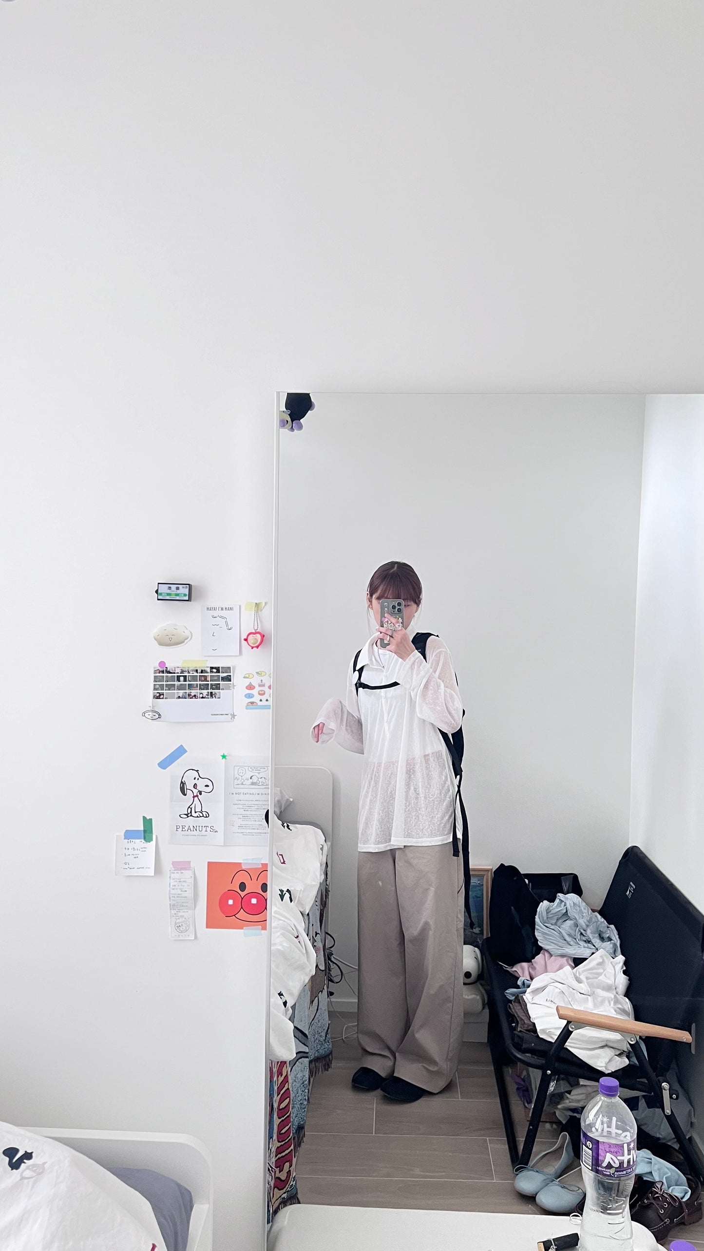 velor sheer polo shirt in white (pre-order)