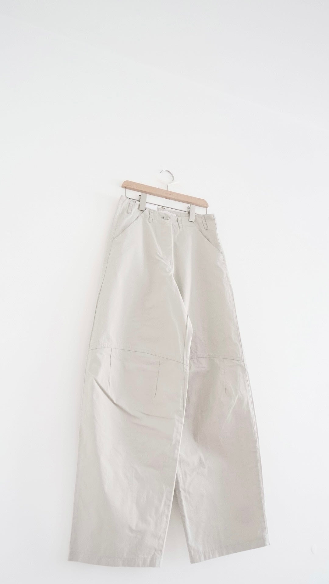 gemma barrel-leg pants in beige (pre-order)