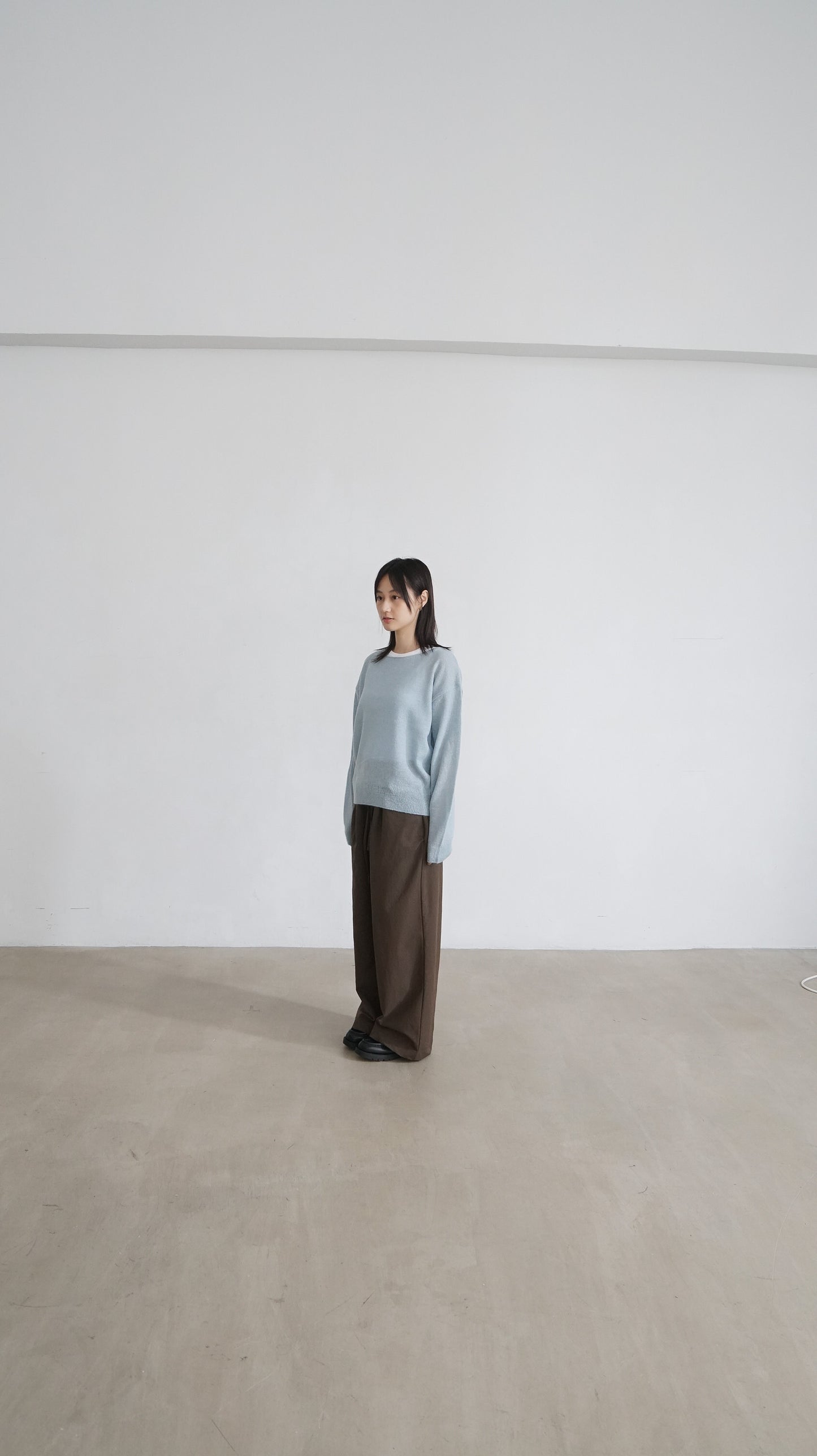 minimalist vintage wide pants in cloudy brown ( pre-order )