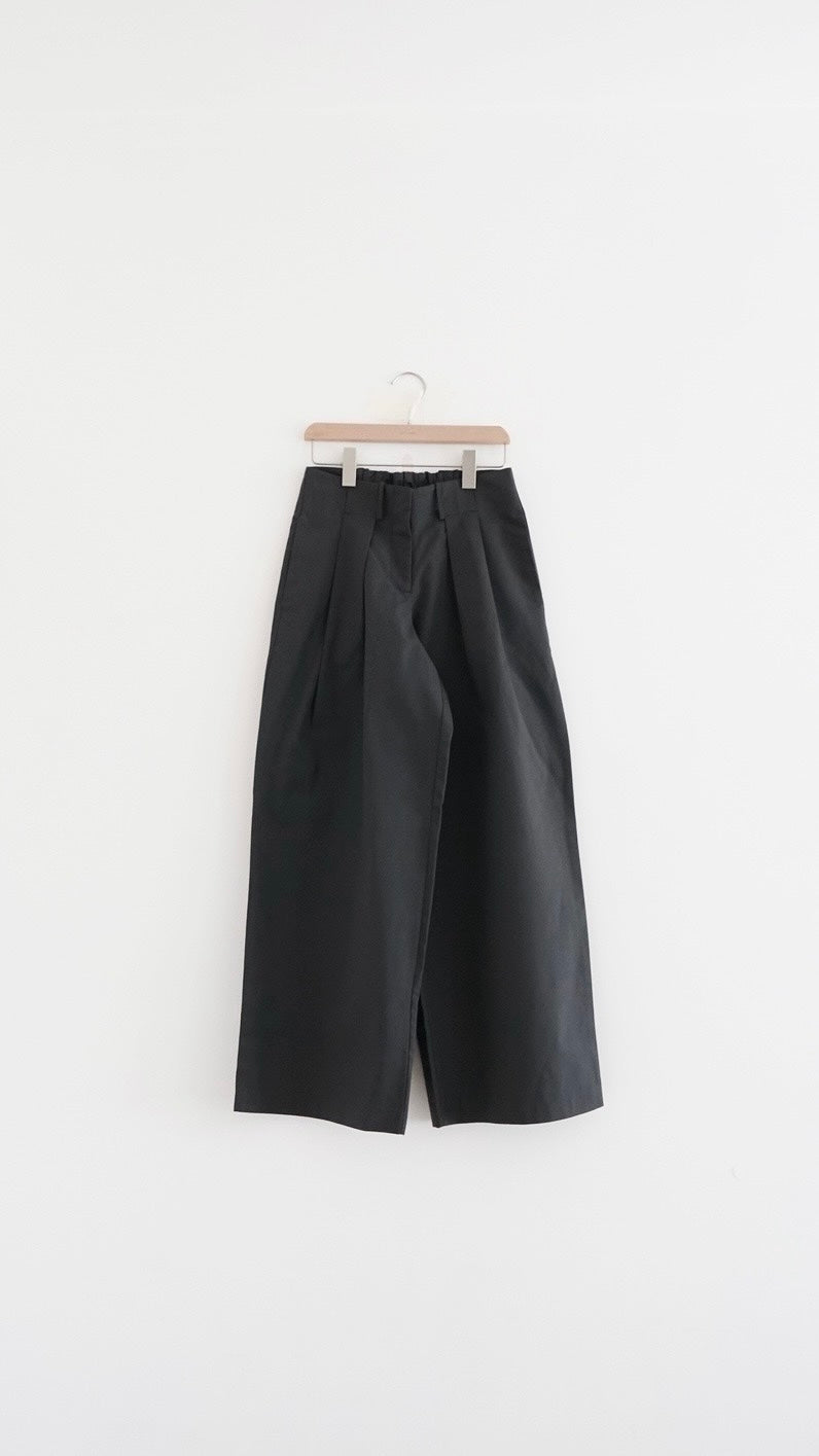ally pleated waist trousers in (charcoal (pre-order)