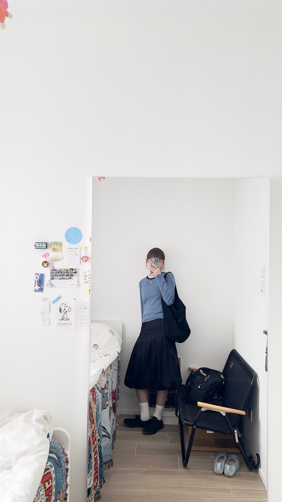 hina classic striped tee in blue (pre-order)