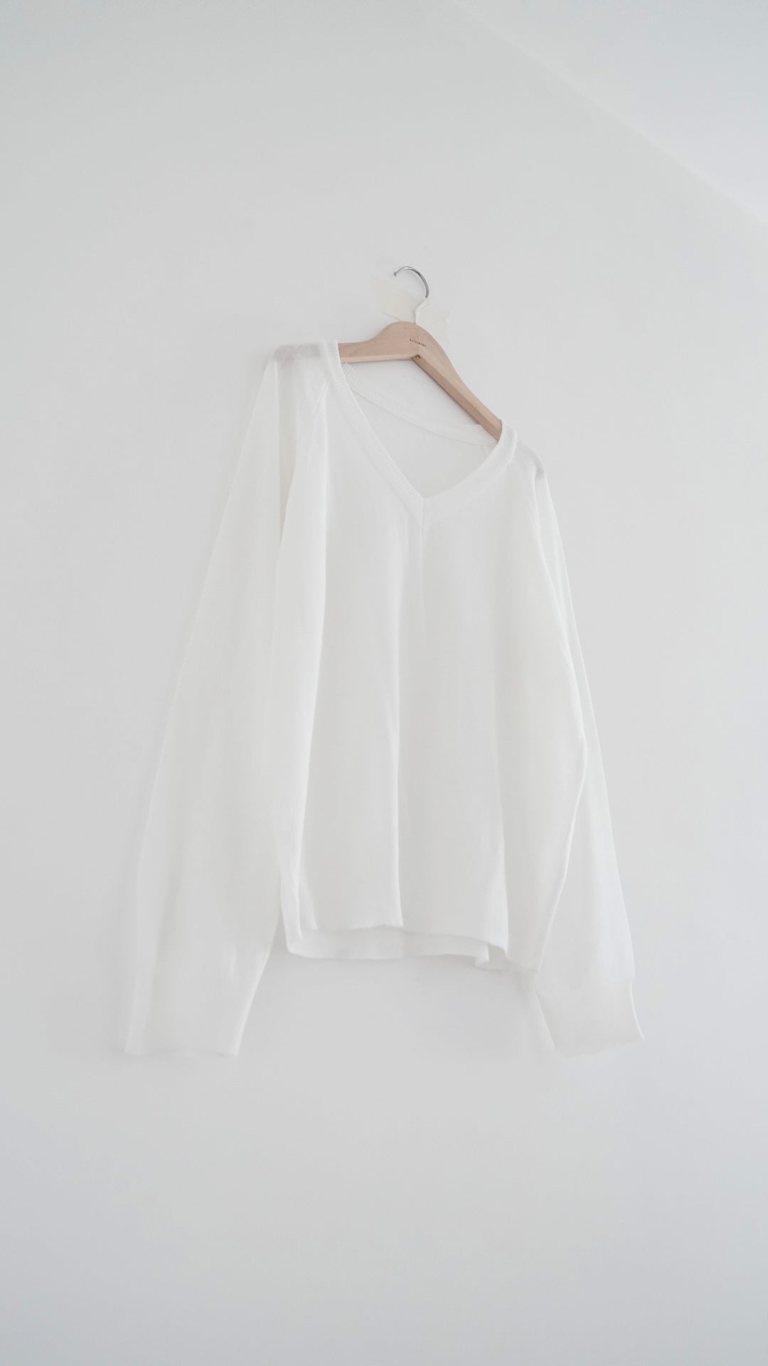 elian classic v-neck summer sheer sweater in white (pre-order)