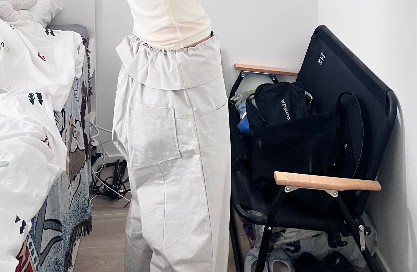 voss high end low waist vintage pants in grey (pre-order)