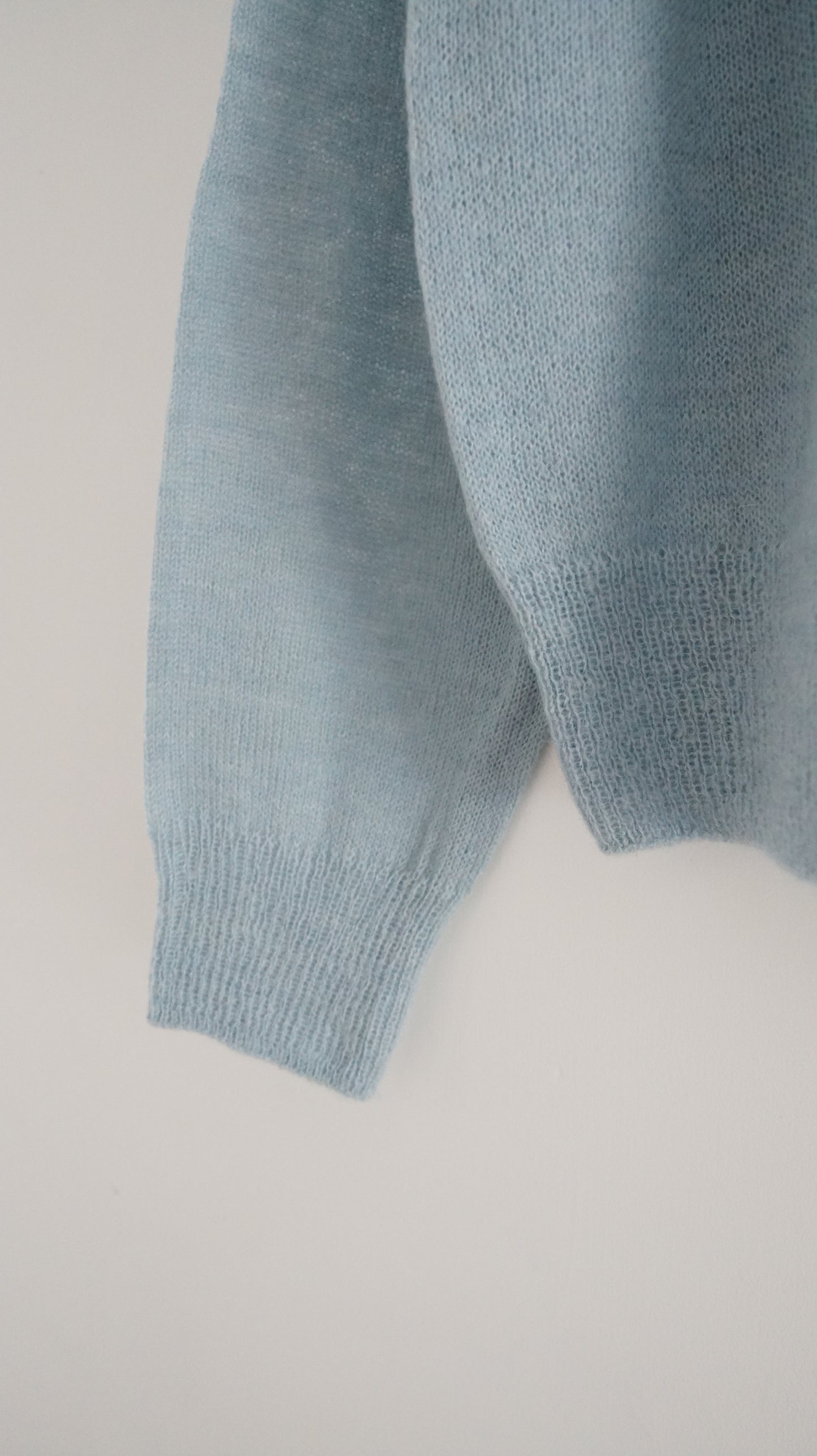 good sheer knit sweater in baby blue ( pre-order )