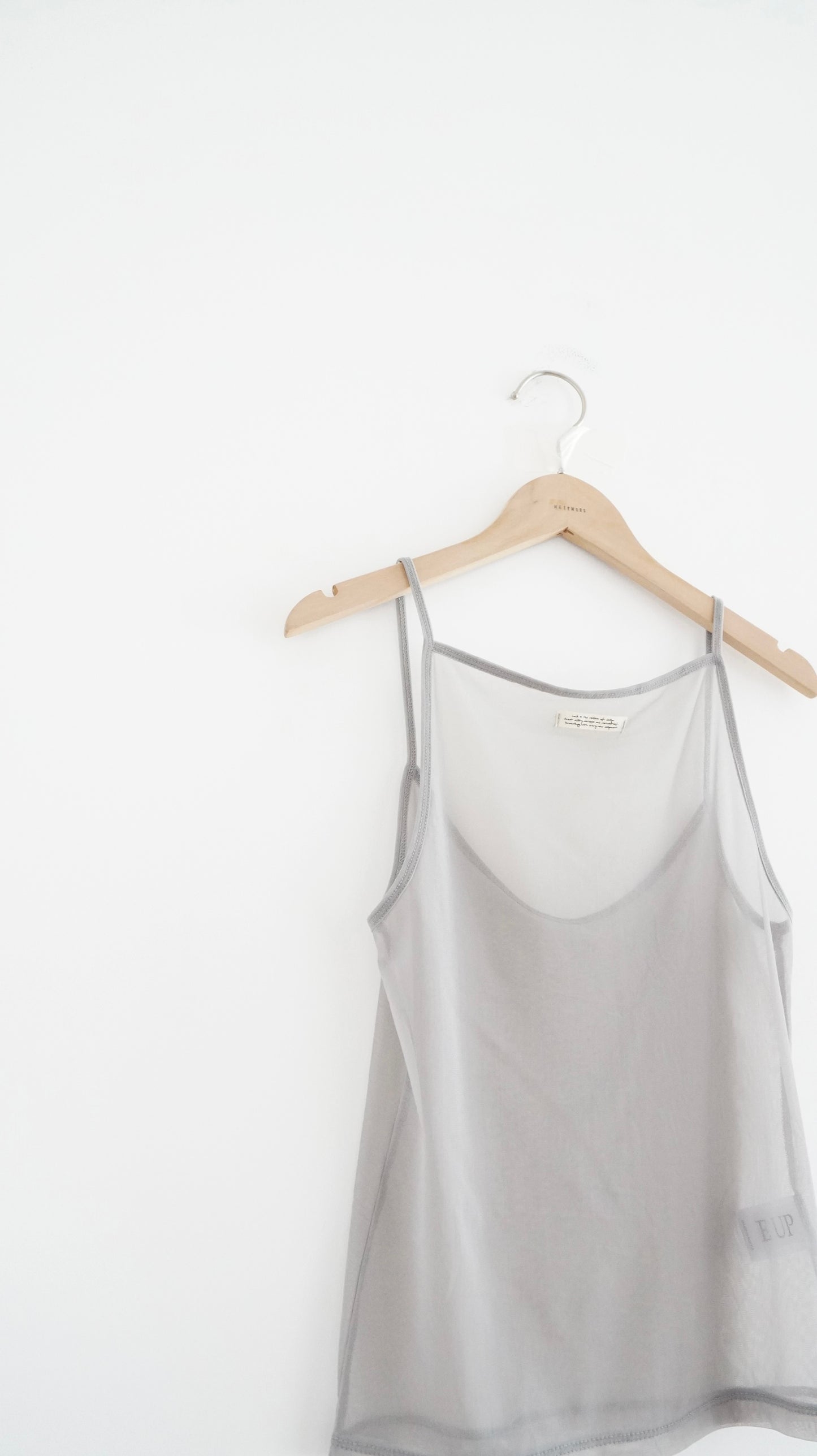 sheer camii top in grey (pre-order)