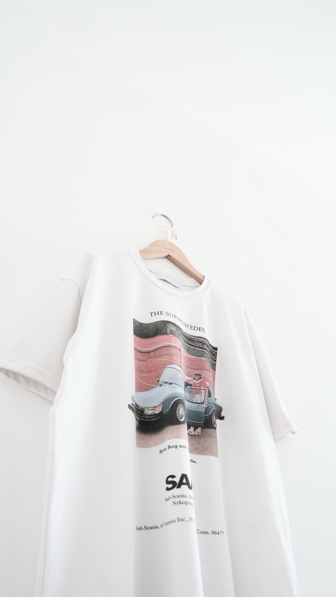 saab gender-free tee in white (pre-order)