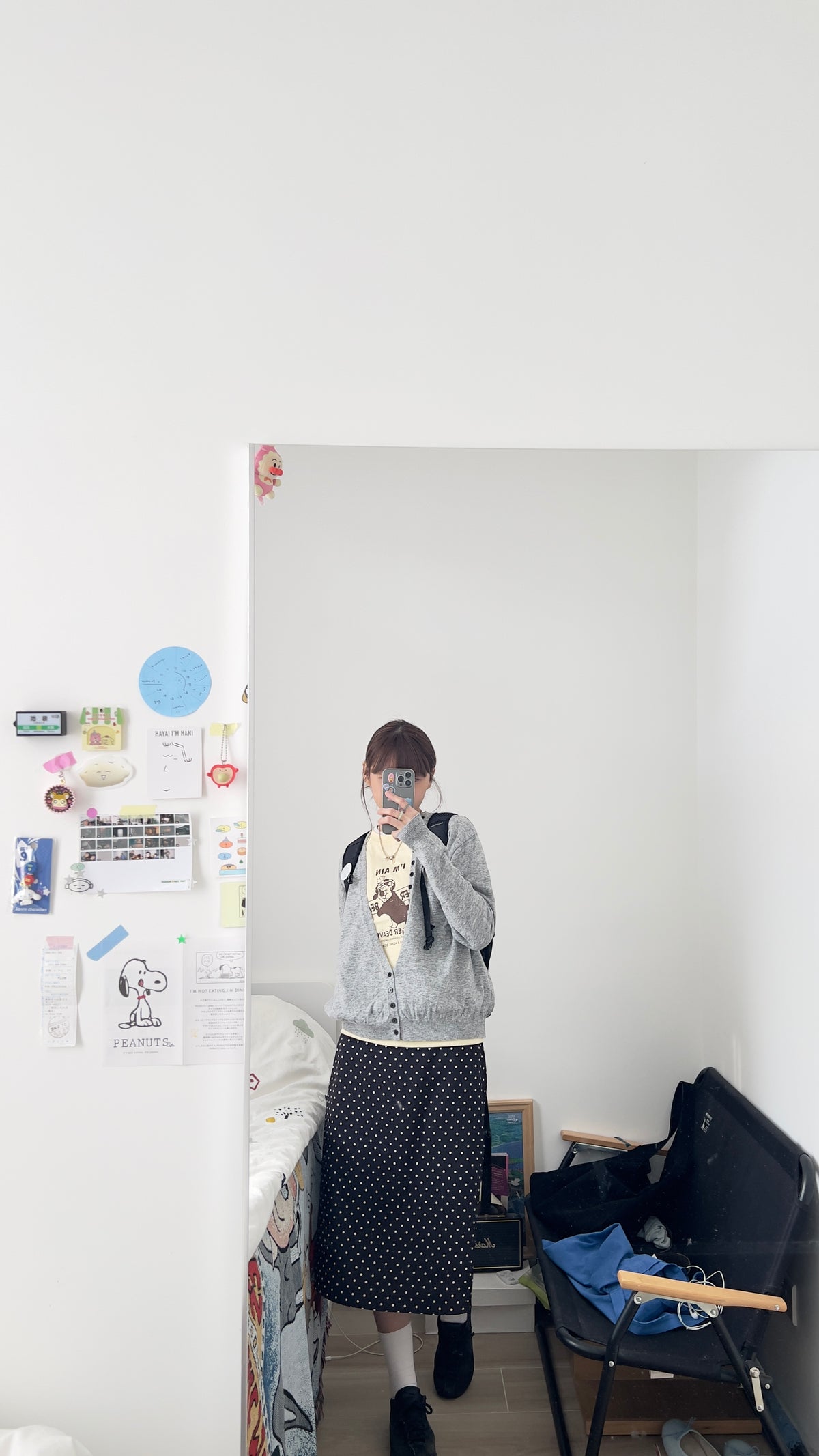 jenny dot midi skirt in black (pre-order)