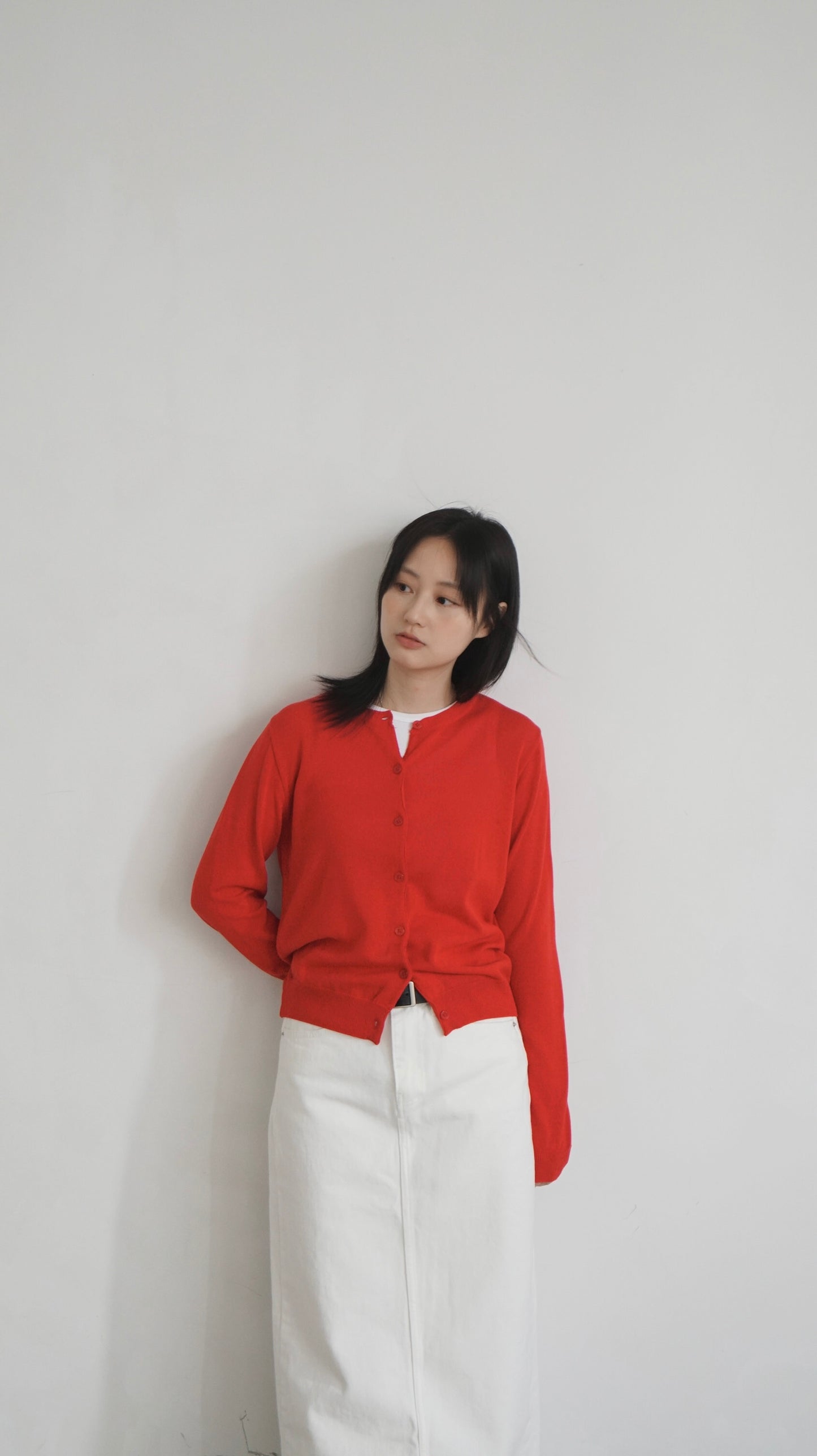 basic cardigan in red (pre-order)