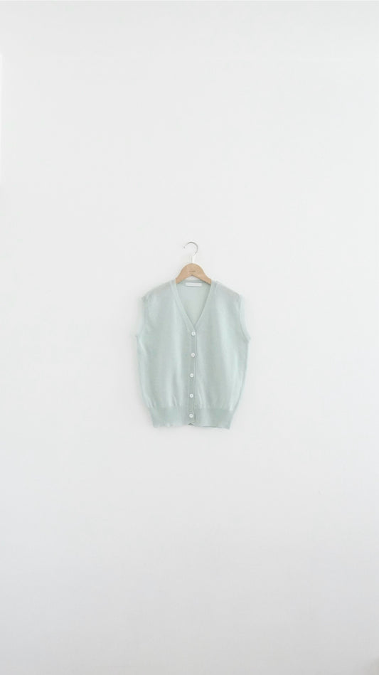 classic sheer knit vest in mint (pre-order)