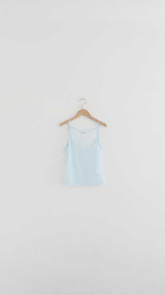 sheer camii top in baby-blue