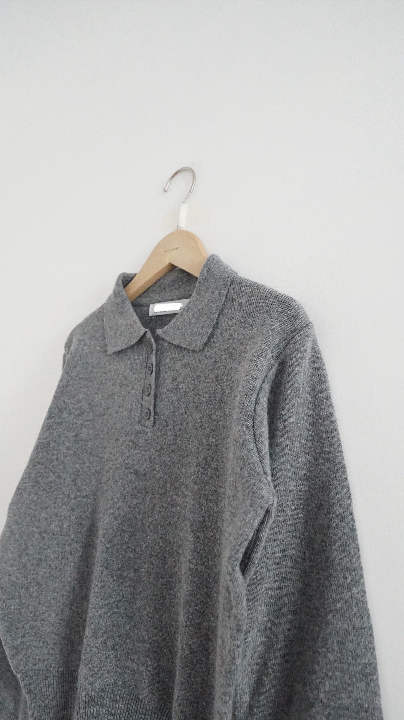 classic polo sweater in grey ( pre-order )