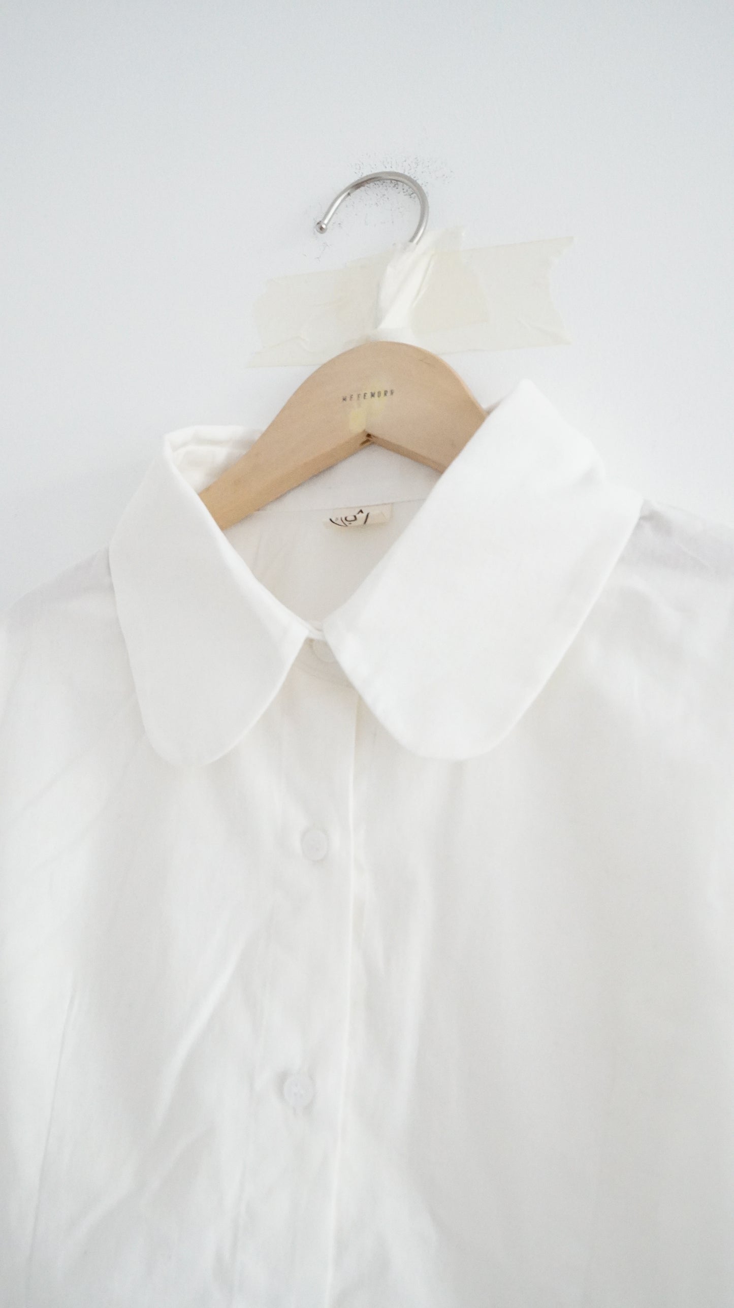 ruffle shirt dress top in white (pre-order)