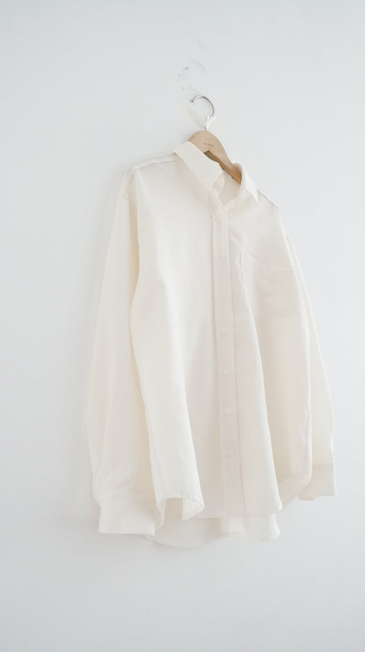 plain sheer shirt in ivory