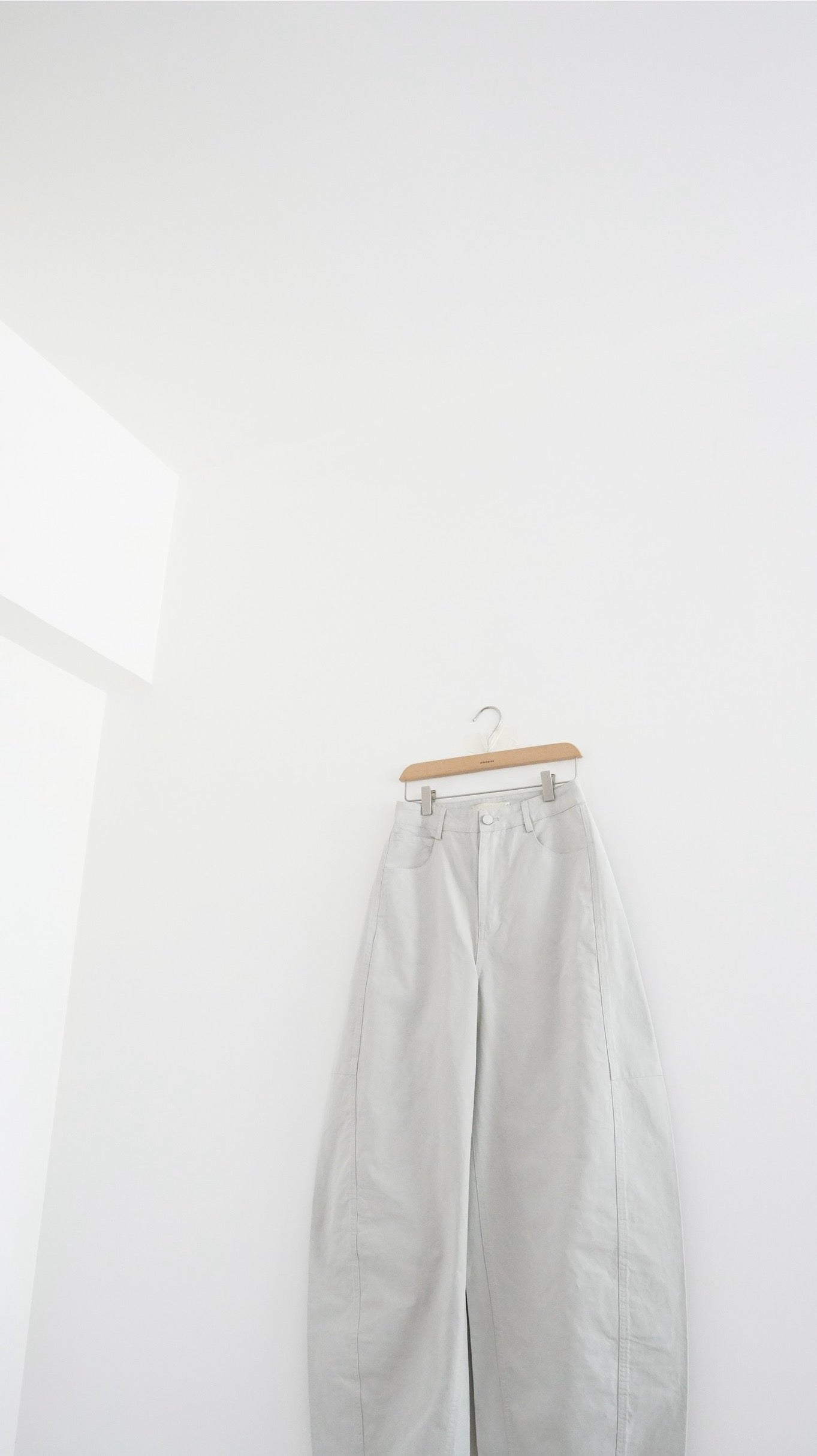 cocoon silhouette tapered pants in grey (pre-order)