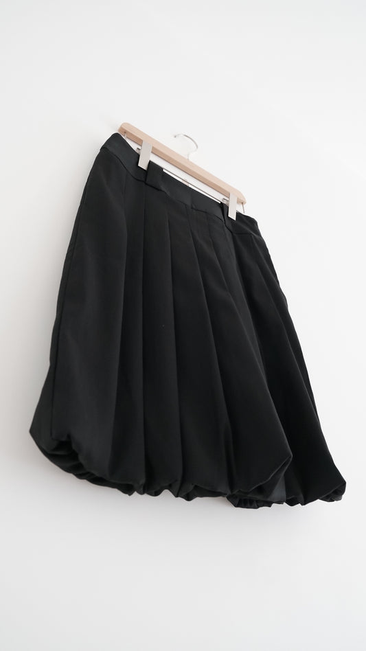 terre high quality midi bubble skirt in black (pre-order)
