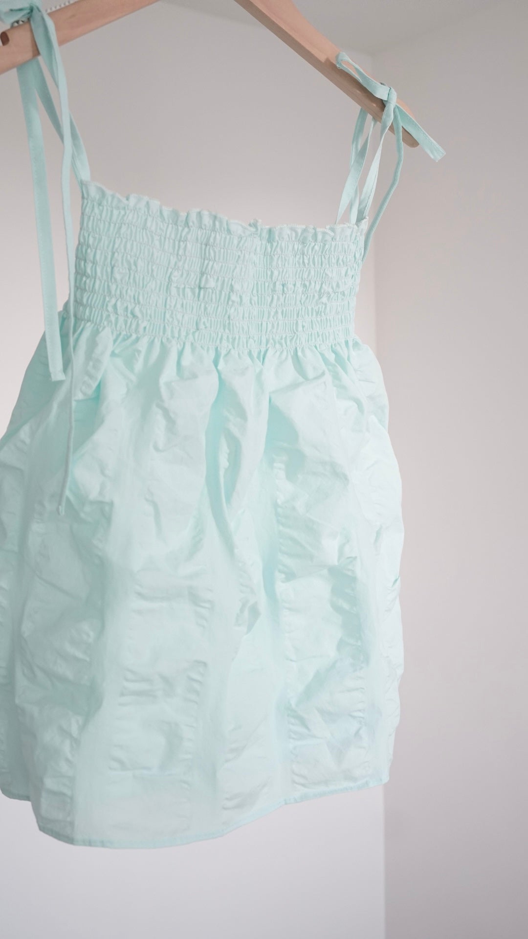 jerry shirred camisole top in mint (pre-order)