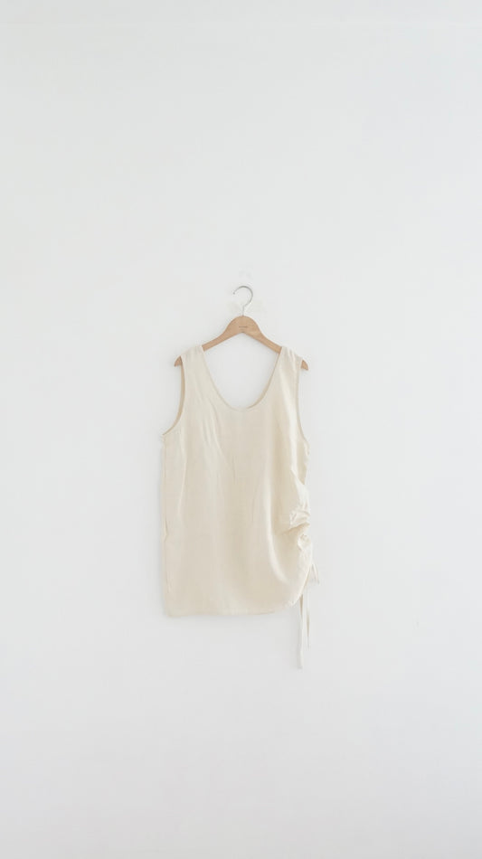 high-end minimalist dress top in ivory