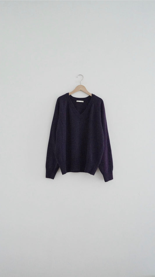 v-neck wool top in purple (pre-order)