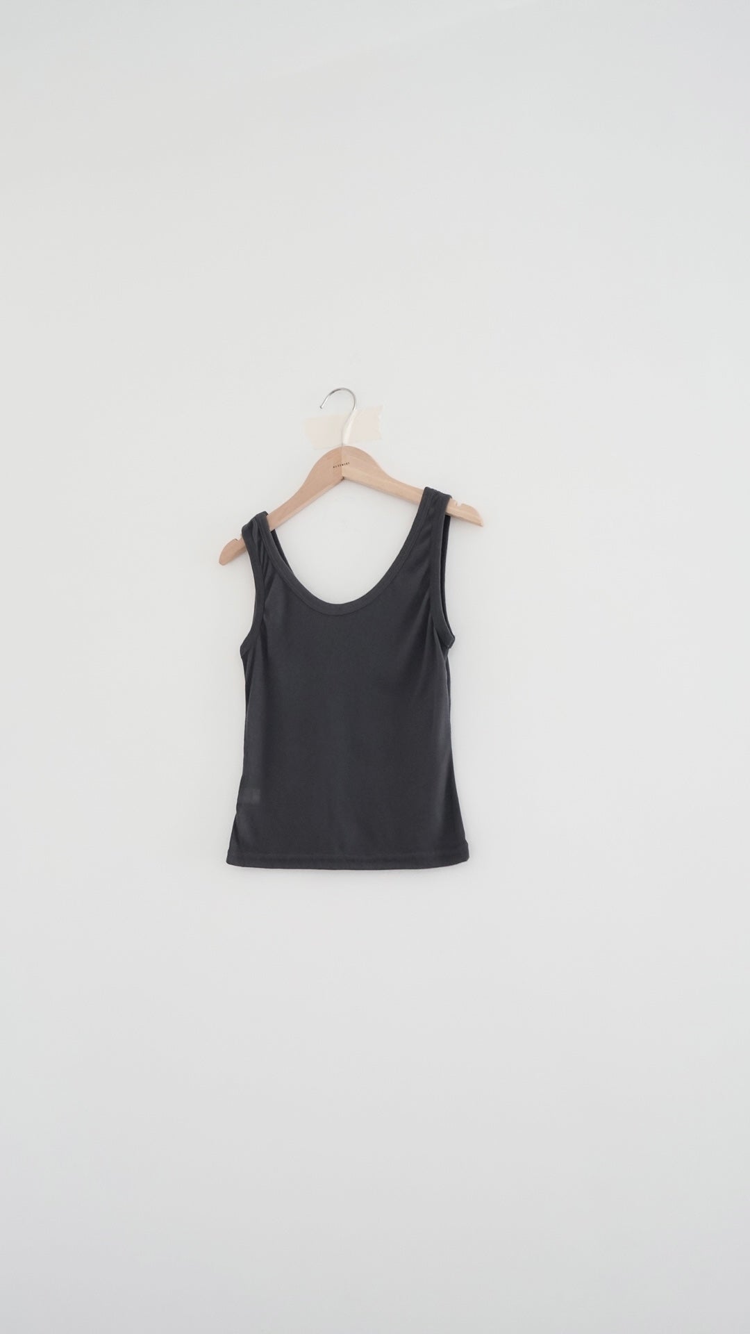 soufflé sheer layered tank top in charcoal (pre-order)