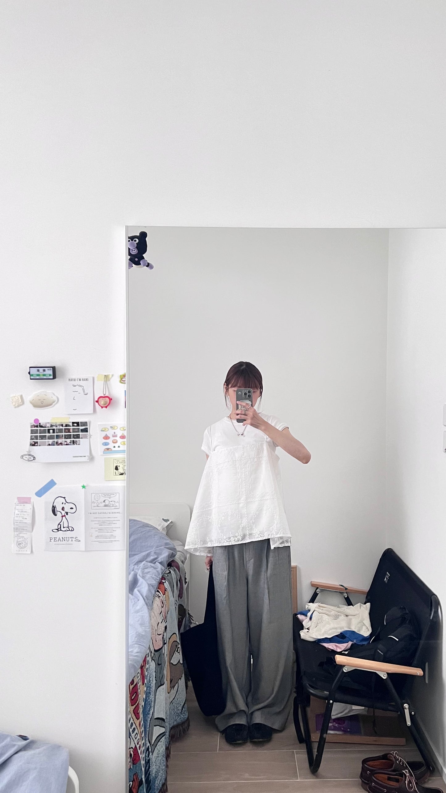 airy flared camisole top in white (pre-order)