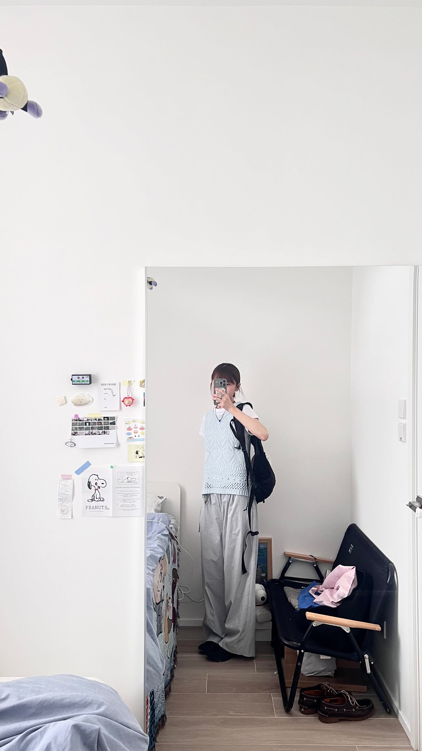 aoi drawstring striped wide-leg trousers in ice grey (pre-order)
