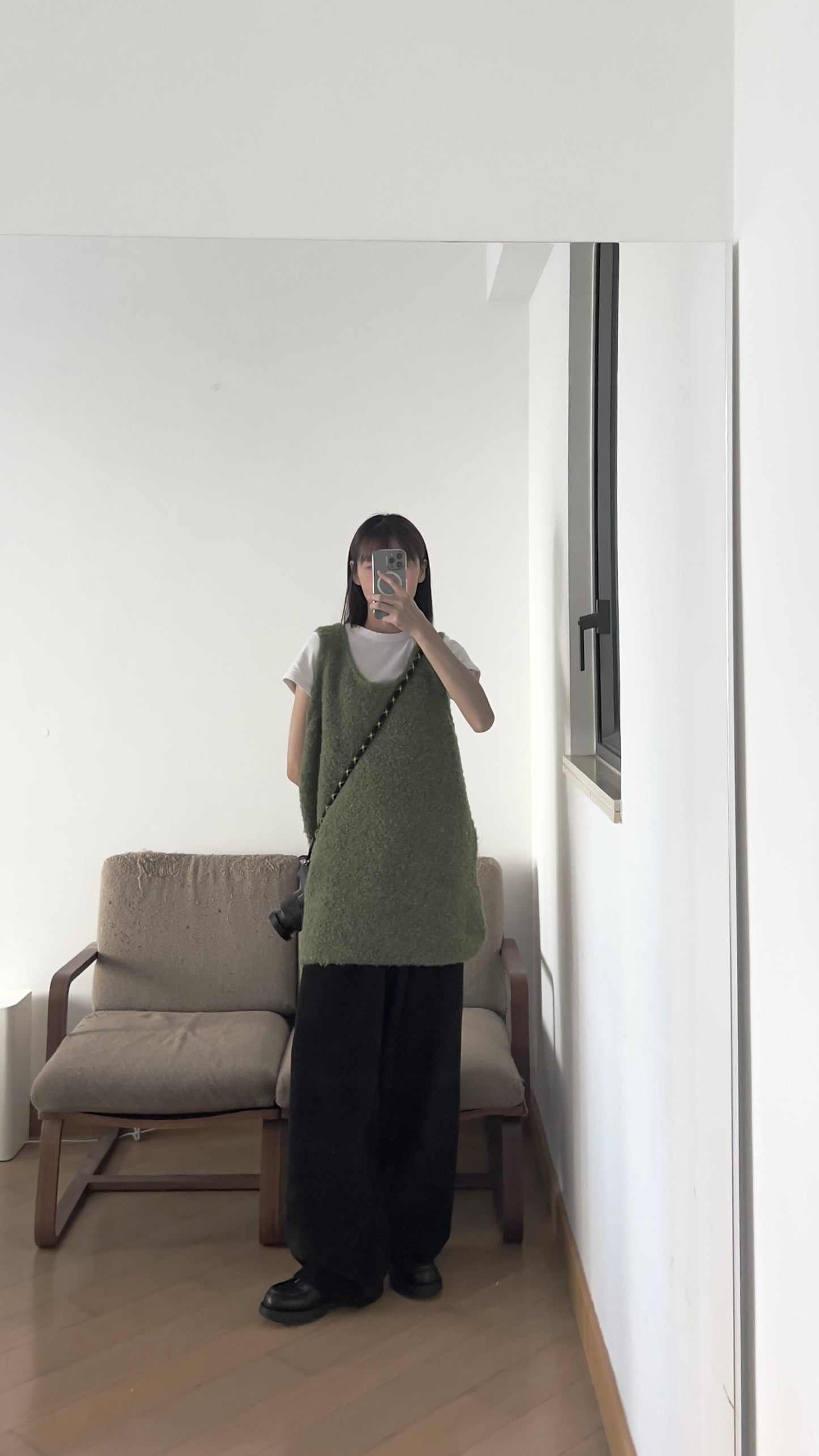 cozy corduroy wide pants in black ( pre-order )