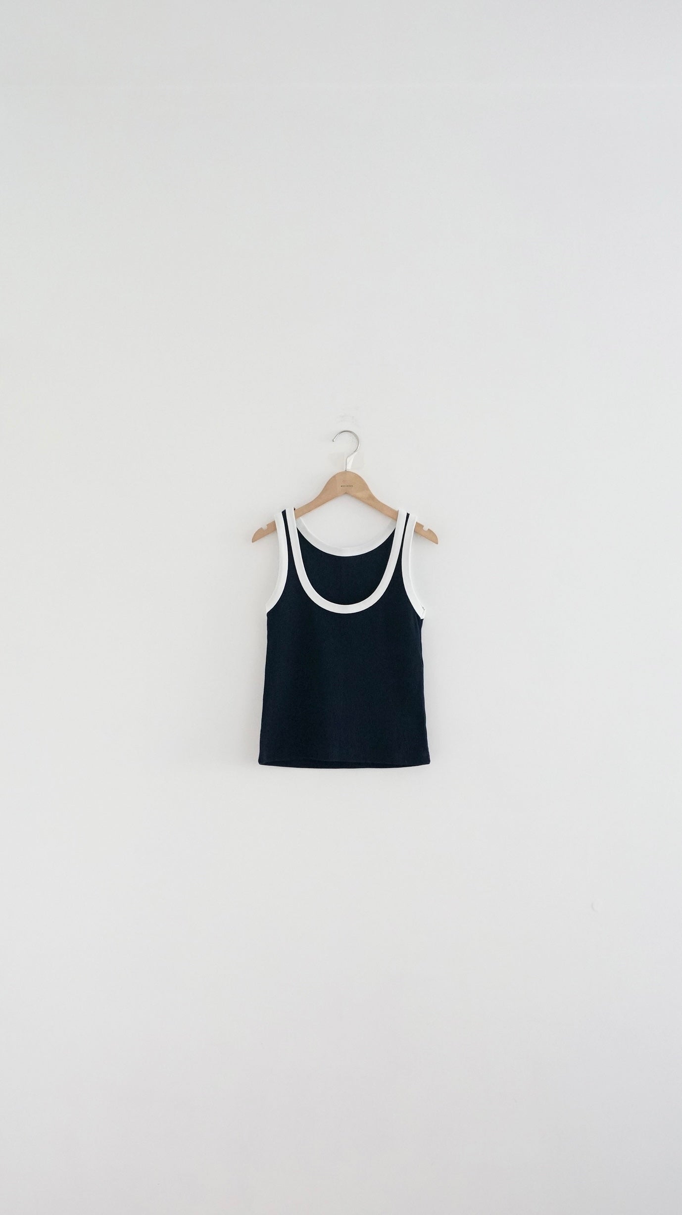 waffle vest top in navy