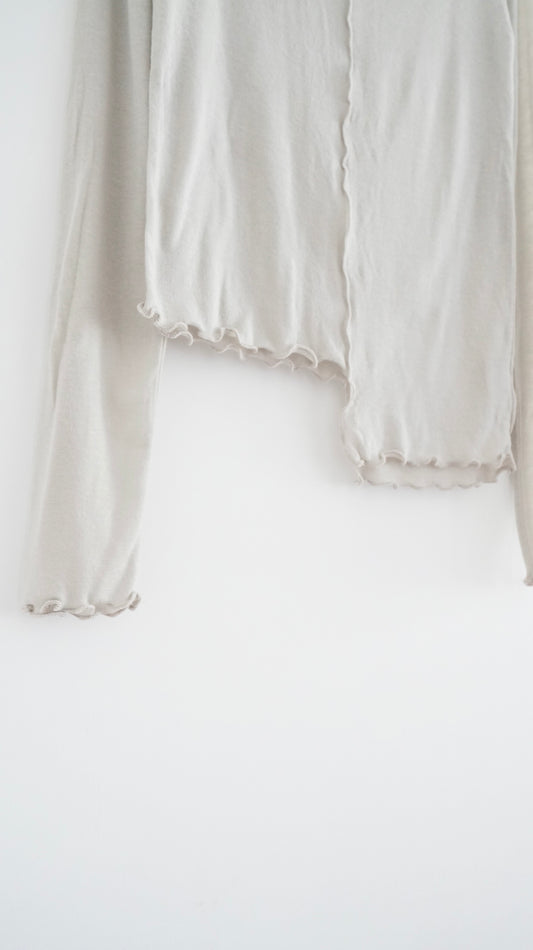 ruffle sheer inner top in sand