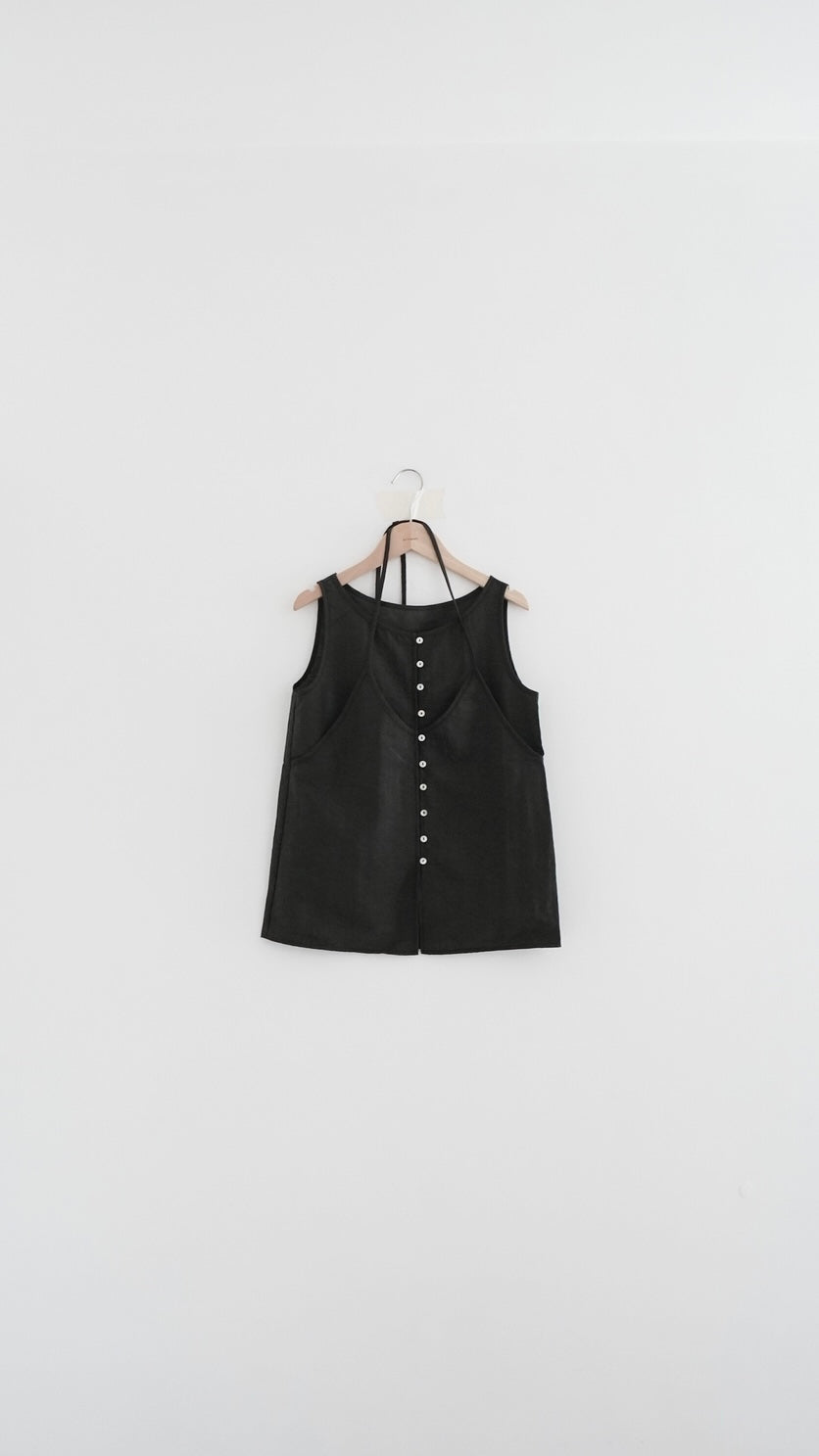 pearl sheer layering top set in charcoal (pre-order)