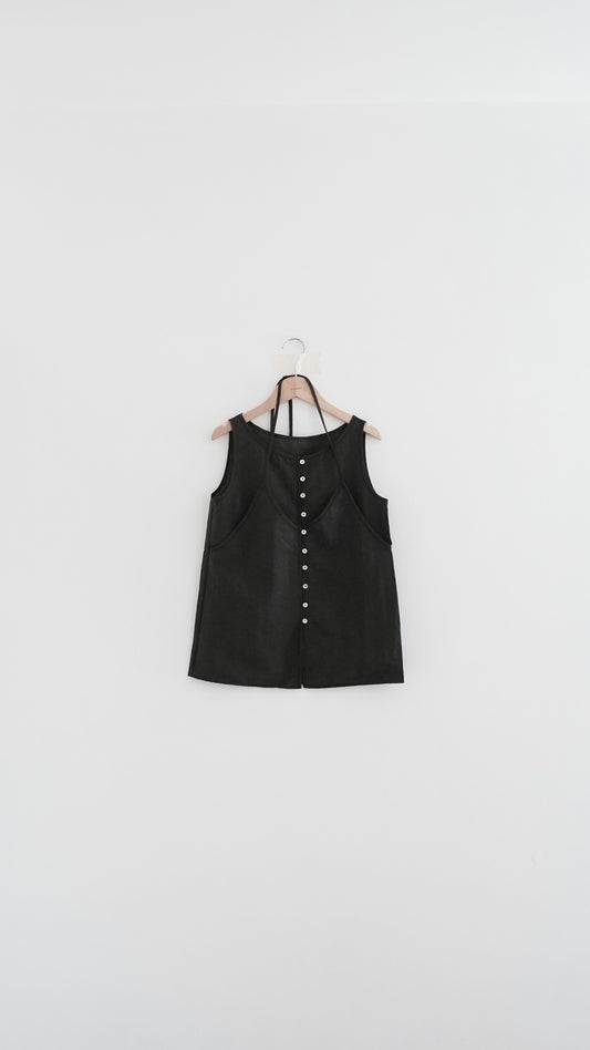 pearl sheer layering top set in charcoal (pre-order)