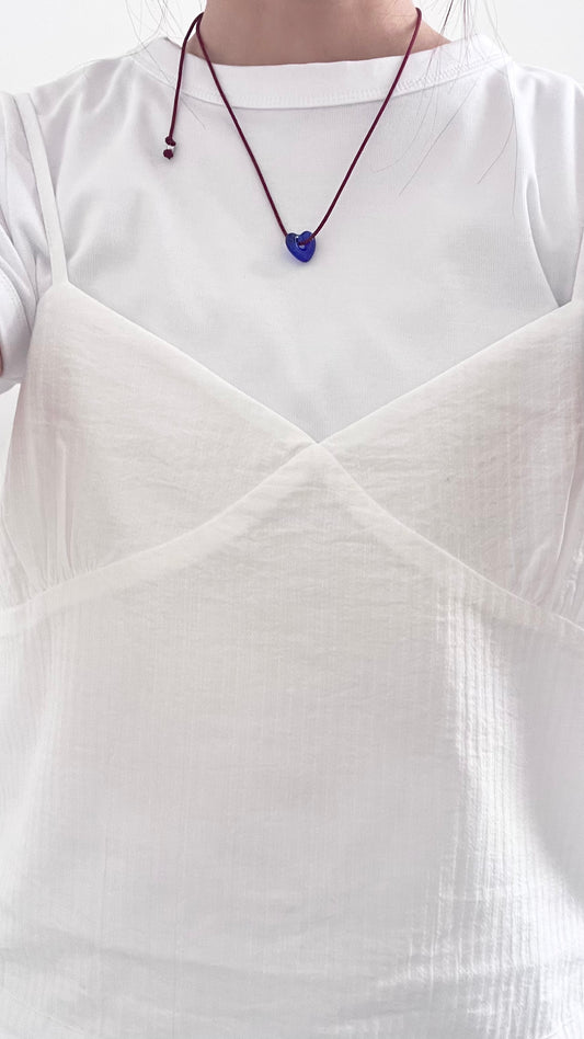 drawstring peplum camisole in white (pre-order)