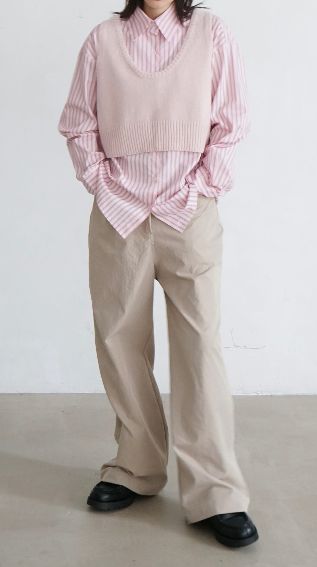 90s vintage striped shirt in rose pink ( pre-order )