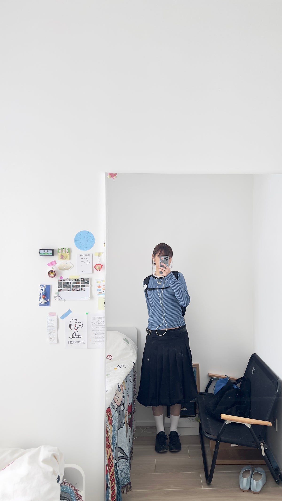 hina classic striped tee in blue (pre-order)
