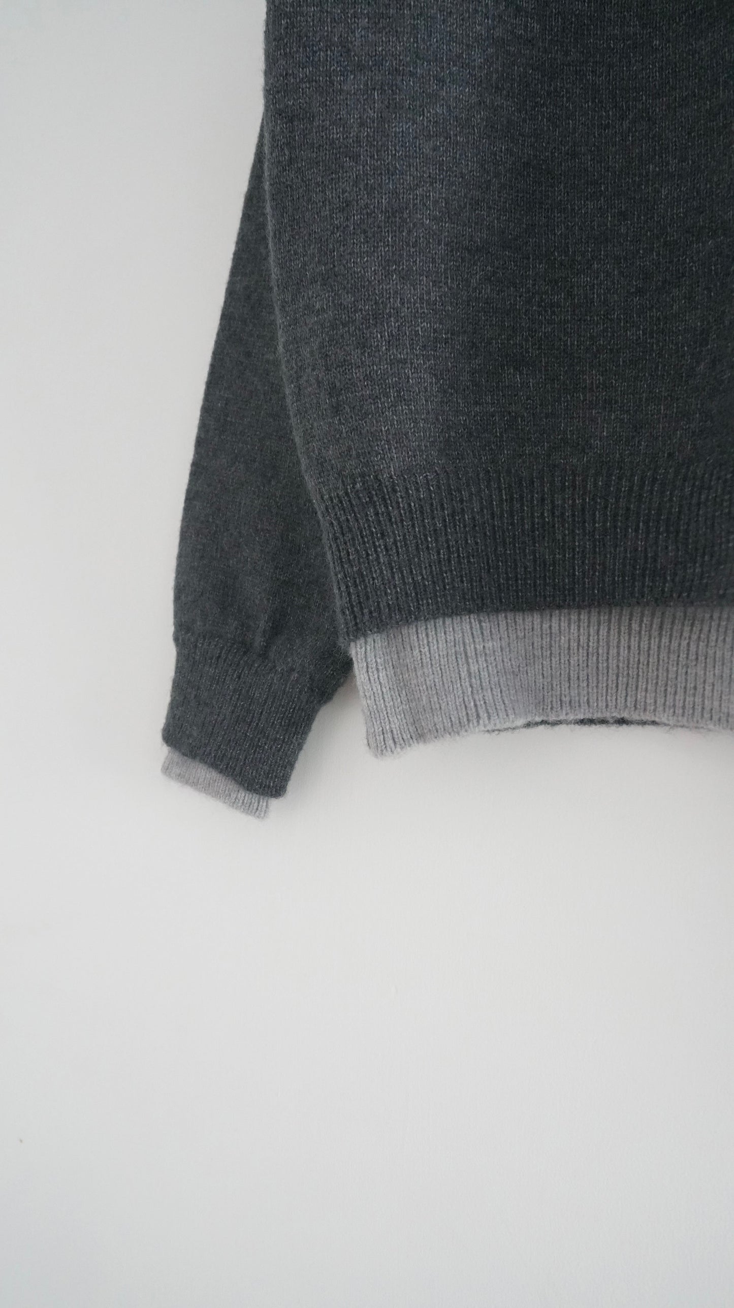 layered knit cardigan in dark grey ( pre-order )