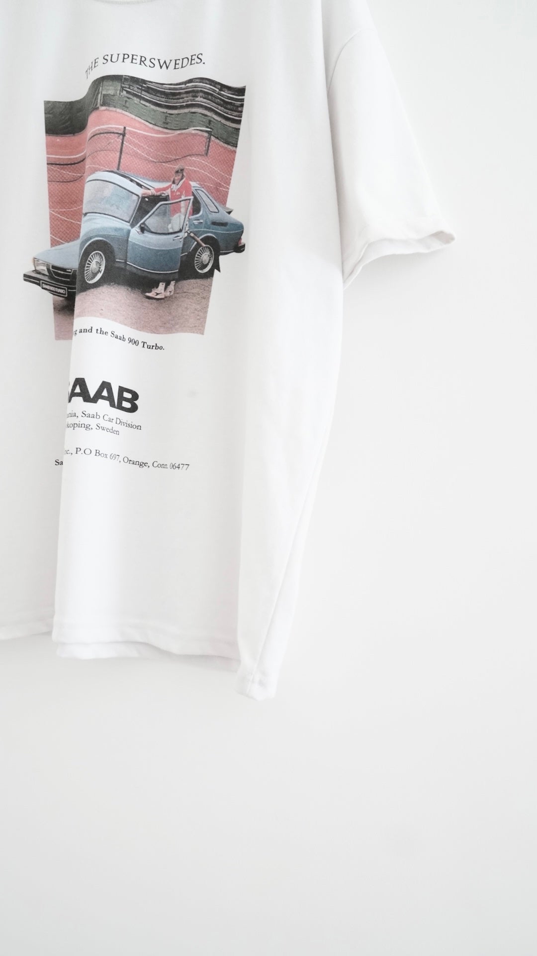 saab gender-free tee in white (pre-order)