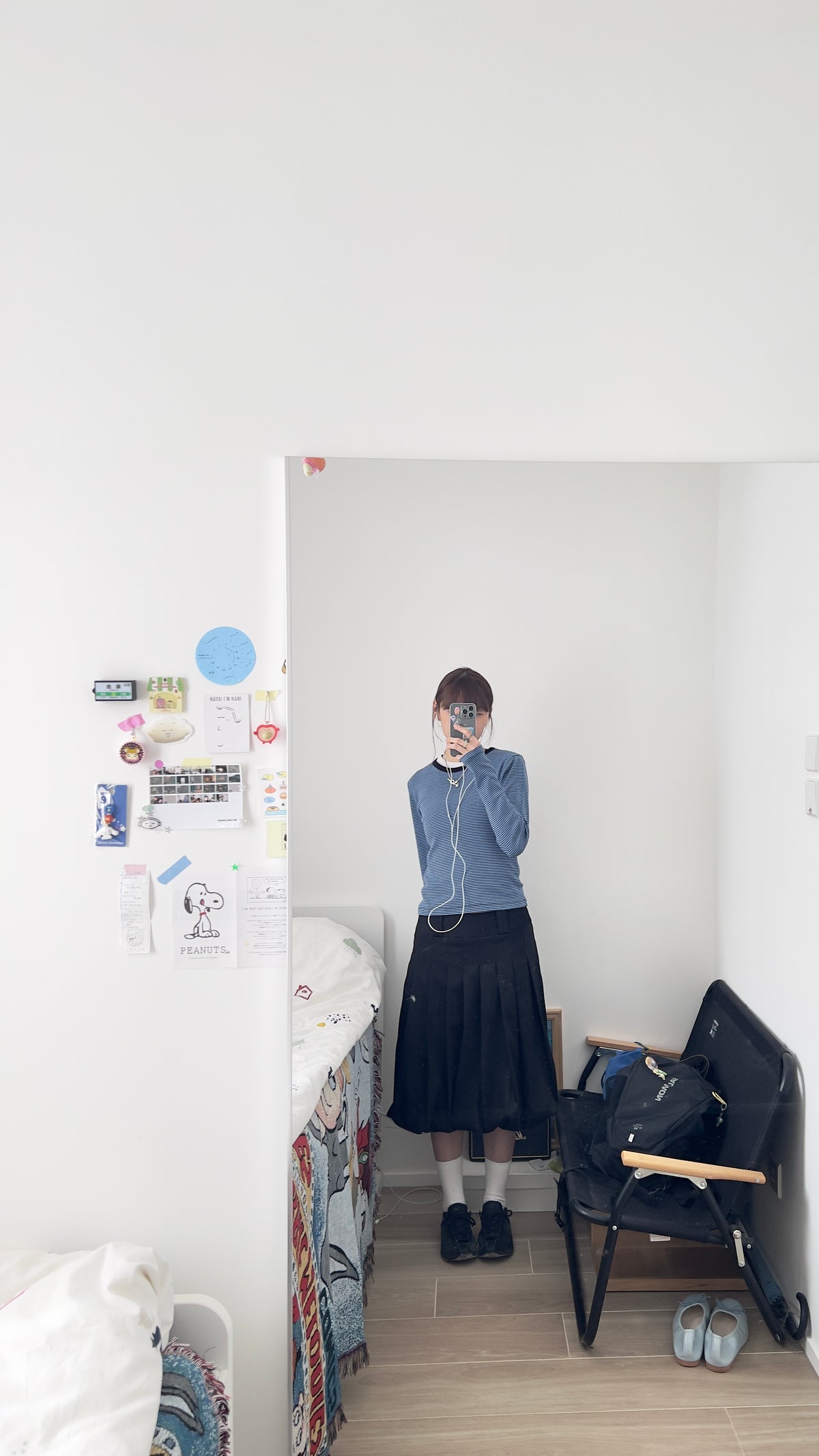 terre high quality midi bubble skirt in black (pre-order)